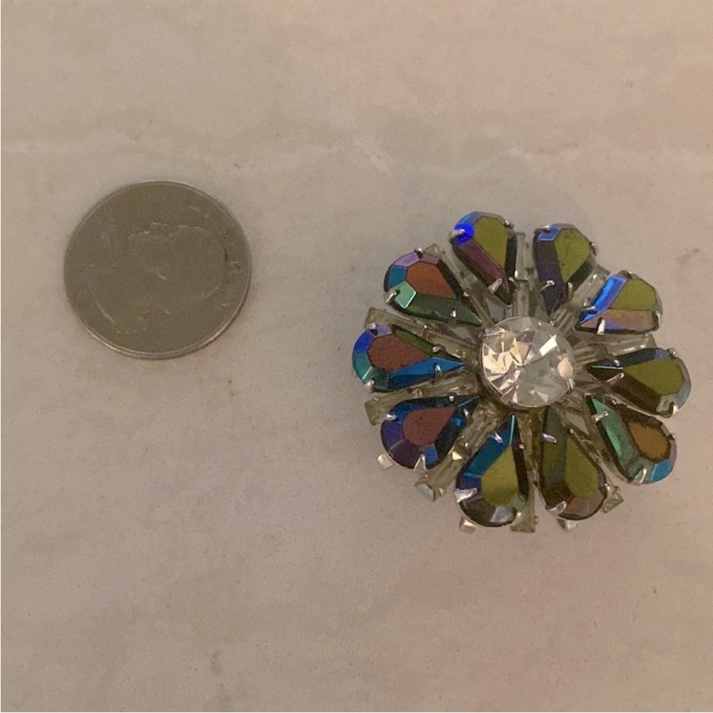 Coro Iridescent Rhinestone Brooch - Picture 2 of 4